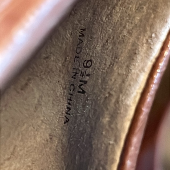 Moda Kimberly Latte Taupe Tan Platform Heel Eel Look Leather Round Toe Comfy 9.5 - Picture 5 of 15